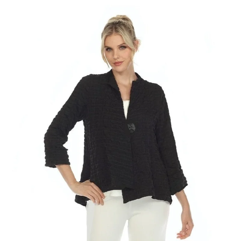 IC Collection Solid Asymmetric Jacket in Black - 4507J-BLK -