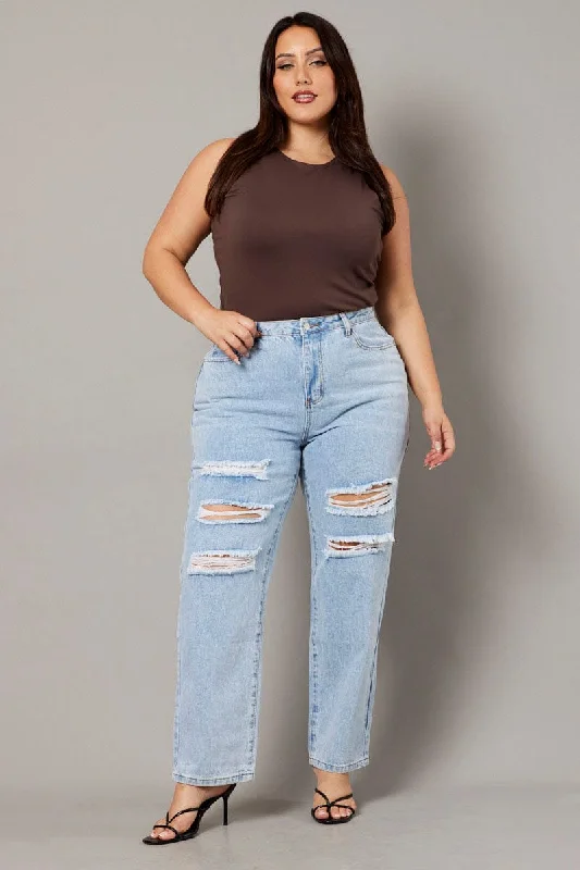 Denim Baggy Jeans High Rise