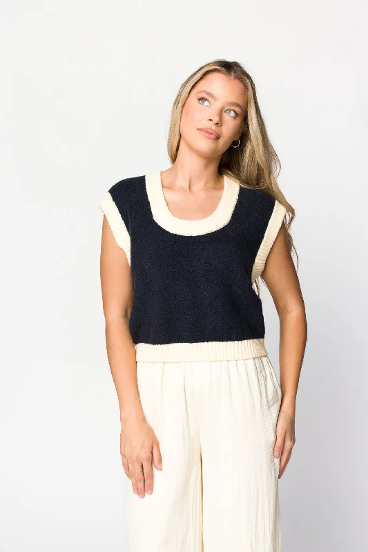 Sylana Sweater Vest in Dark Navy